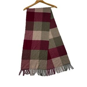 Cashmere Joseph A Banks, Soft Scarf, Plaid with Fringe, Cottage, Autumn Colors